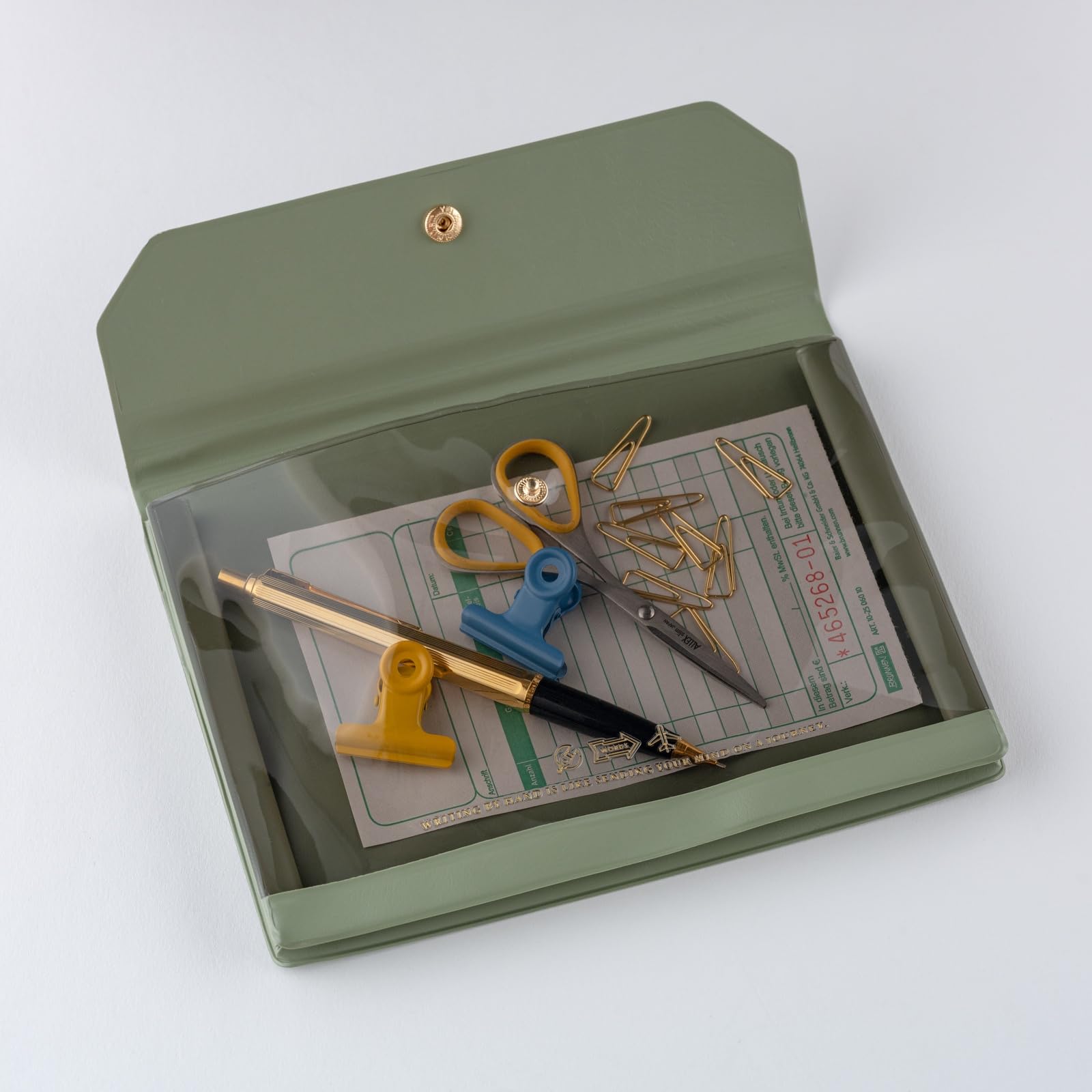 Hobonichi Techo Accessories Alettone Porte-documents pour format A6 Vert olive