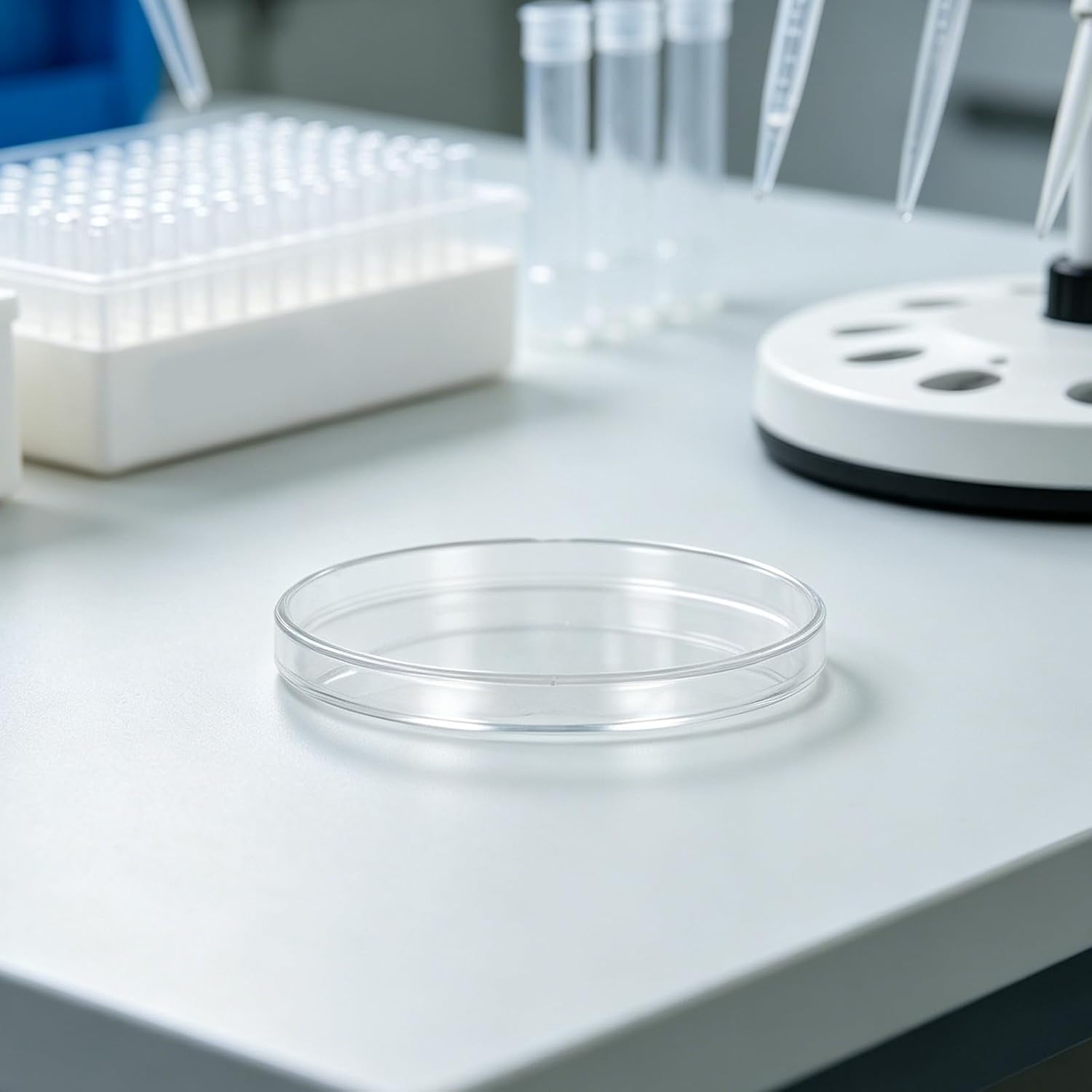 10Pcs Plastic Sterile Petri Plates - Round Culture Dishes with Lid - Stackable Cell Petri Dishes D90mm for Science Experiment Lab Analysis Equipment