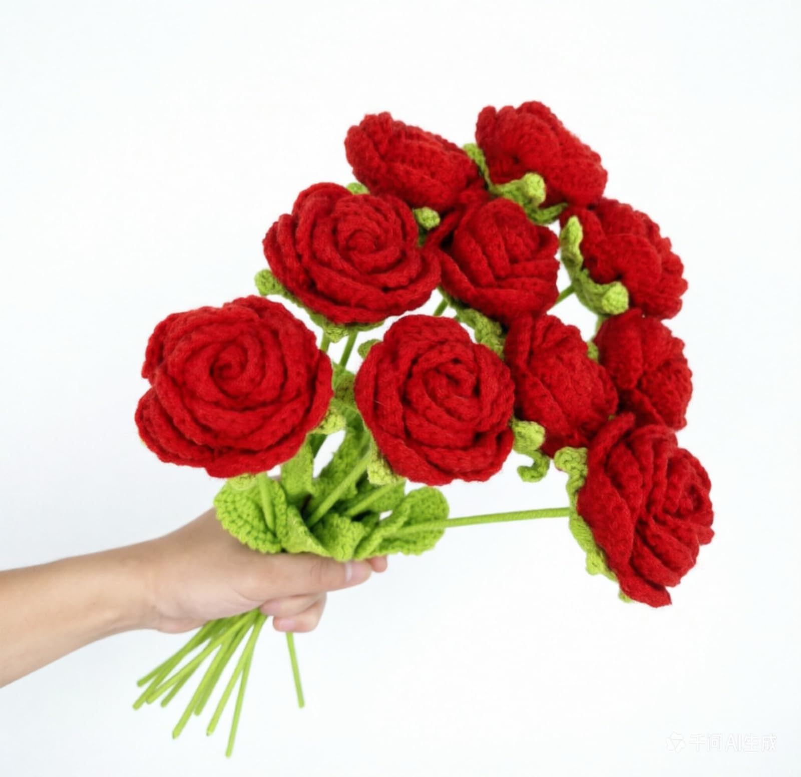 JJIAHOMSH 10 yarn hooks weave a romantic bouquet of red roses that never wither