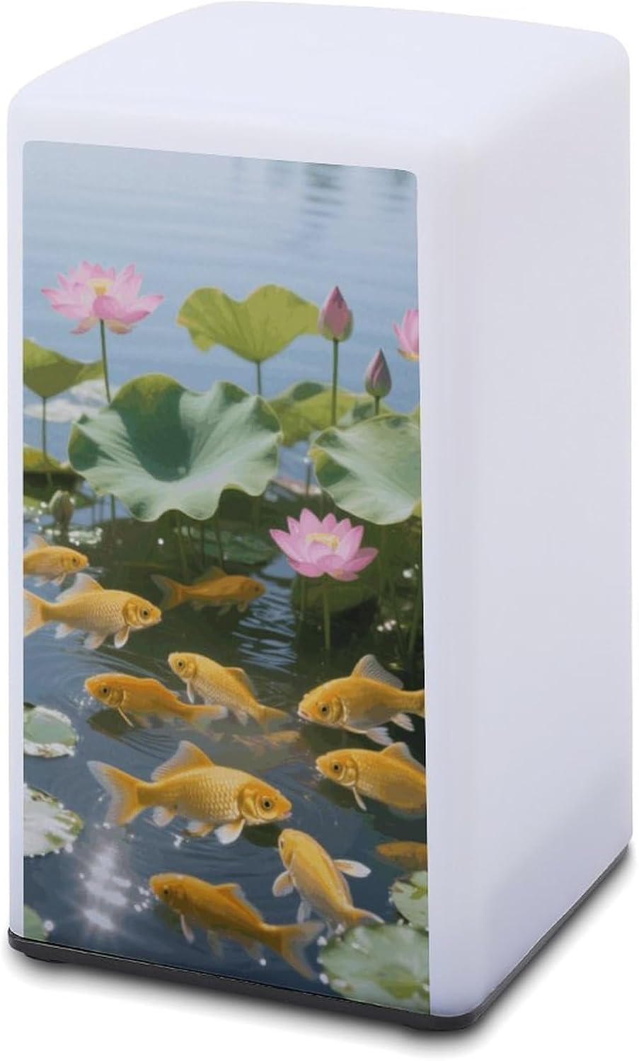 Dimmable Portable Desk Lamp Reading Table Lamp Goldfish in The Lotus Pond Bedside Night Light Battery Powered for Home Office Gift
