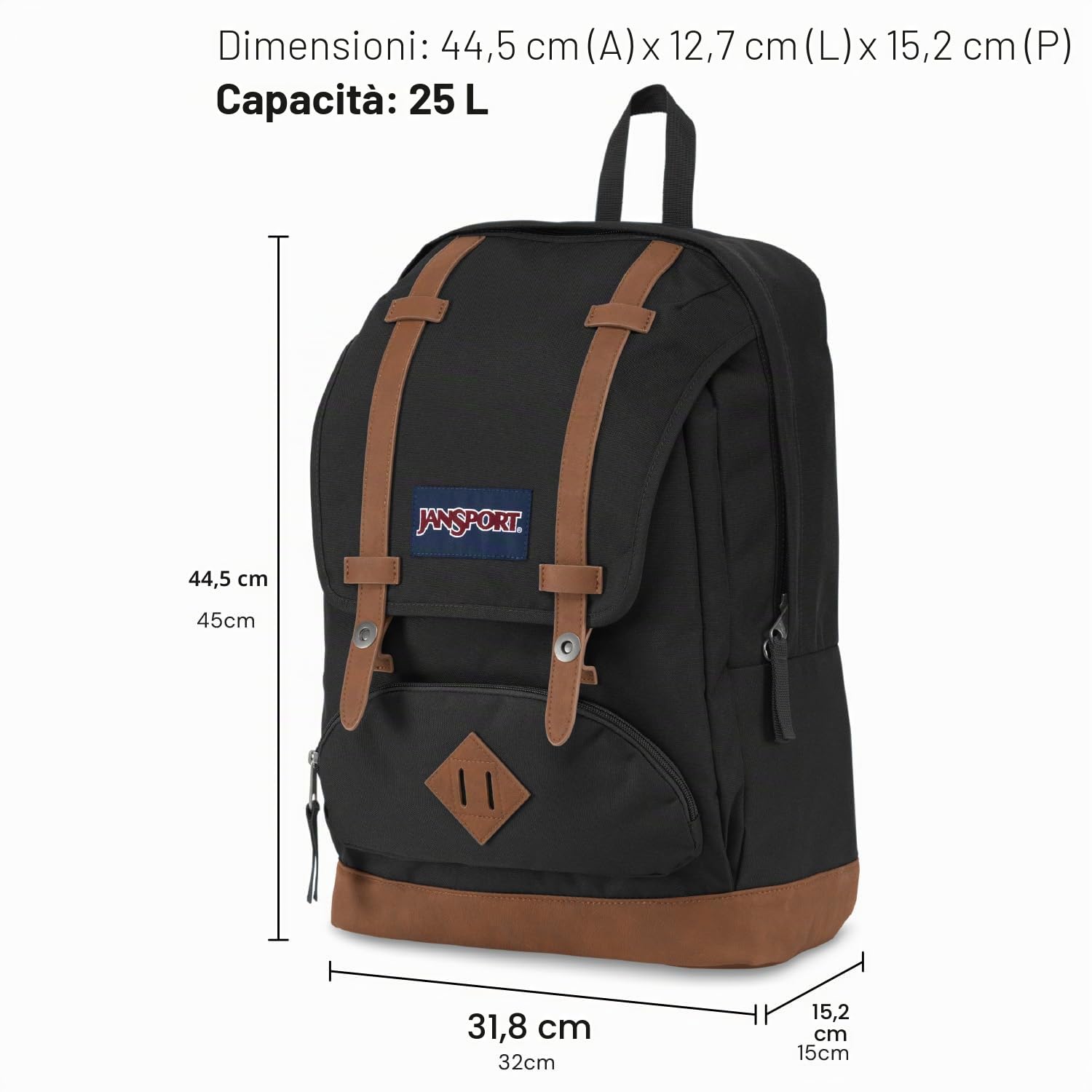 JANSPORT CORTLANDT Zaino grande, scomparto per laptop 15 inch