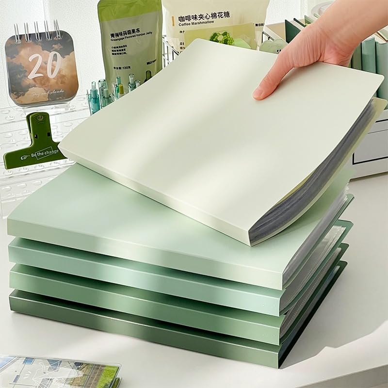 Cahier de présentation A4 plastique vert pour classer sans perforer vos documents professionnels