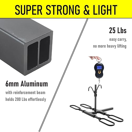 Miniatura 4 de Soporte de bicicleta de enganche de 2 pulgadas para montaje en enganche de automóvil, soporte para bicicleta eléctrica para automóvil, 2 bicicletas,