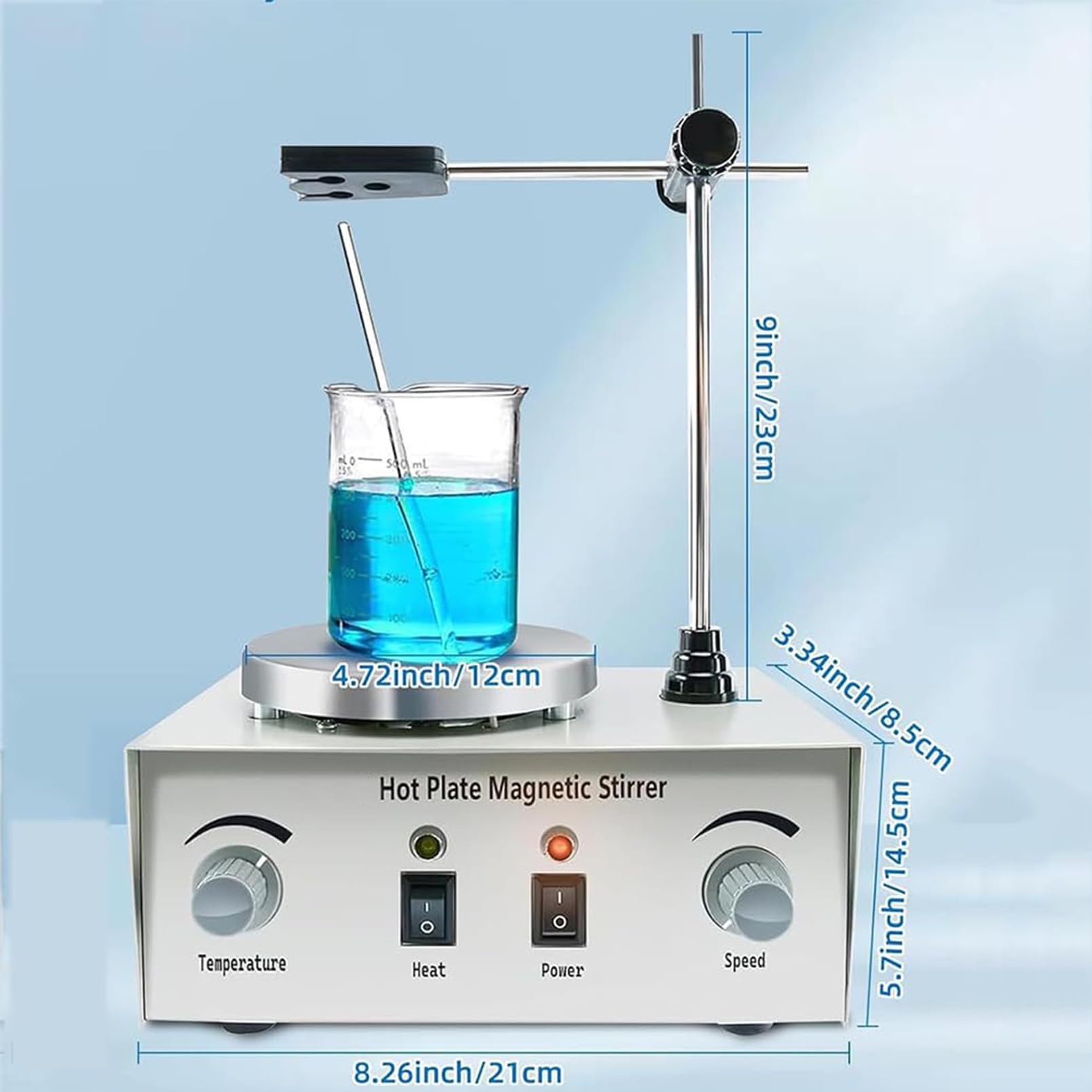 COYEUX Placa calefactora agitadora magnética de 1000mL, agitador eléctrico Superior de 100-2400RPM, Placa calefactora máxima de 100 ℃, para elaboración casera, agitación de Leche