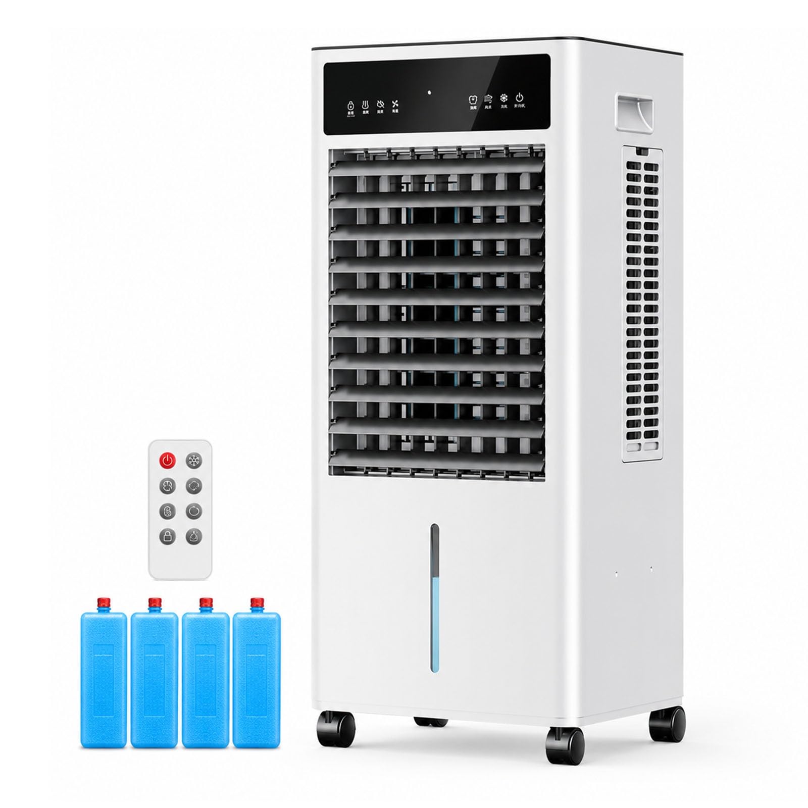 Swamp Cooler, Portable Evaporative Air Cooler with 2.64 Gal Water Tank, Remote Control, 24H Timer, 3 Speeds, 3 Modes, 4 Ice Packs for Bedroom and Home Office