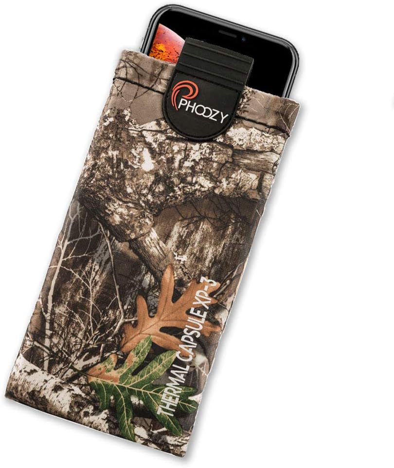PHOOZY Thermal Phone Case - XP3 Series: Ultra-Rugged Insulated Cell Phone Pouch Prevents Overheating, Extends Battery Life, Provides Drop Protection and Floats in Water (Large - Realtree Edge)