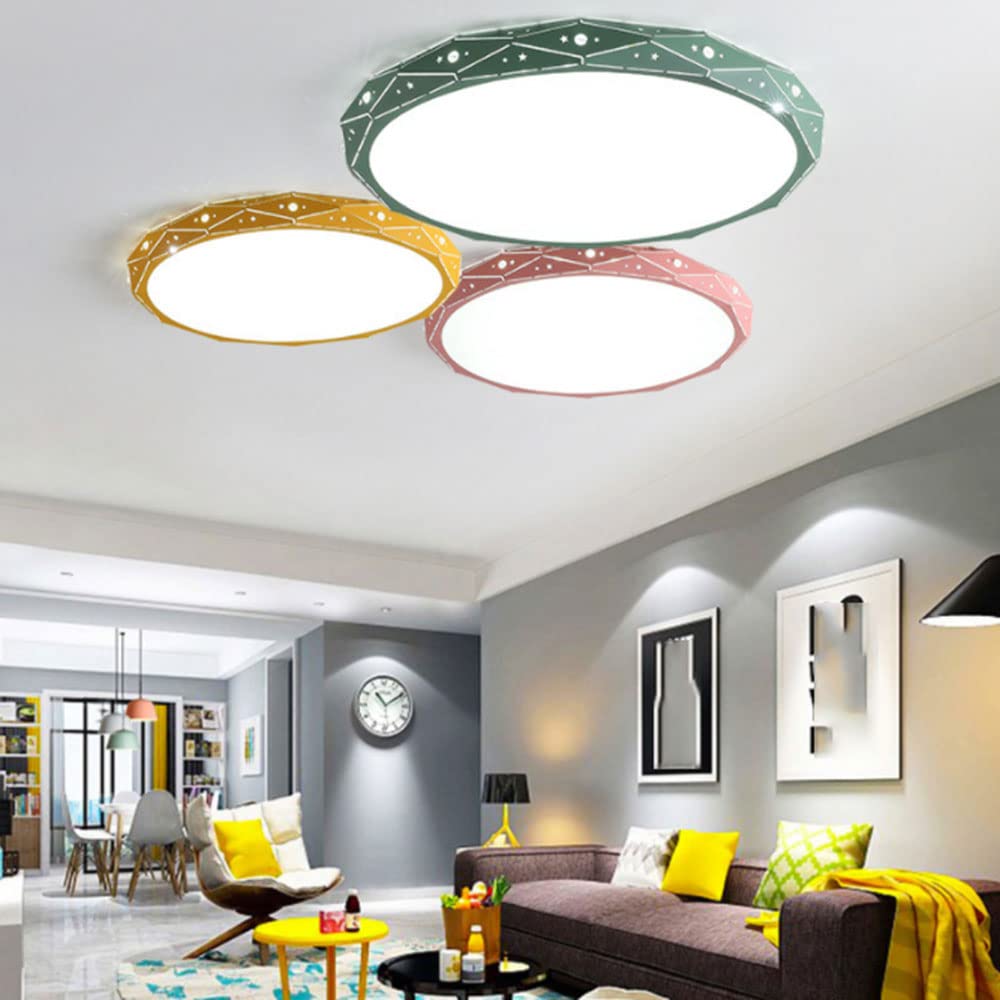 Unterputz-LED-Deckenleuchte Macaron Einfache Runde Energiesparende Deckenleuchte Moderne Deckennahe Leuchte Dreifarbig Einstellbar Zimmer Badezimmer Küche Flur Eingangsbereich