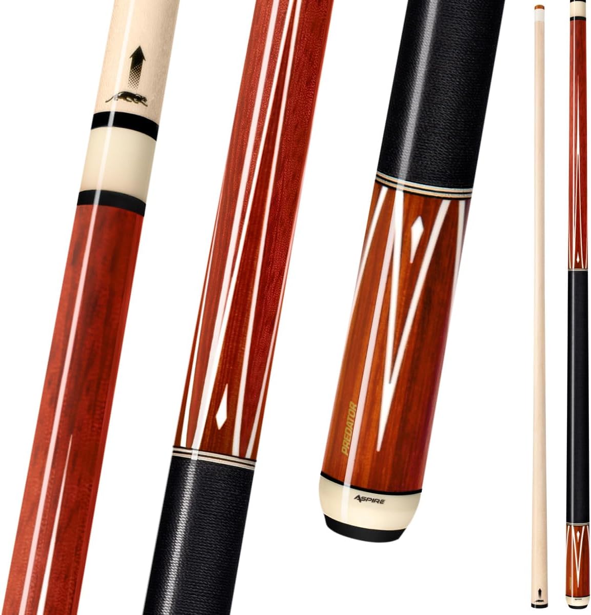 PREDATOR Aspire 8 Low-Deflection Billiard Pool Cue Stick Featuring ONE Shaft Technology to Improve Accuracy, 2-Piece 58-inch (Aspire 8)