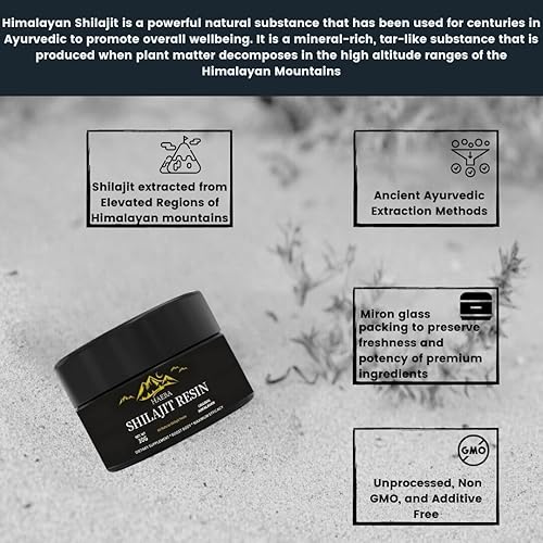 Miniatura 4 de Suplemento de resina Shilajit orgánica pura del Himalaya, 600 mg de potencia máxima, ácido fúlvico y oligominerales para rejuvenecimiento, energía y