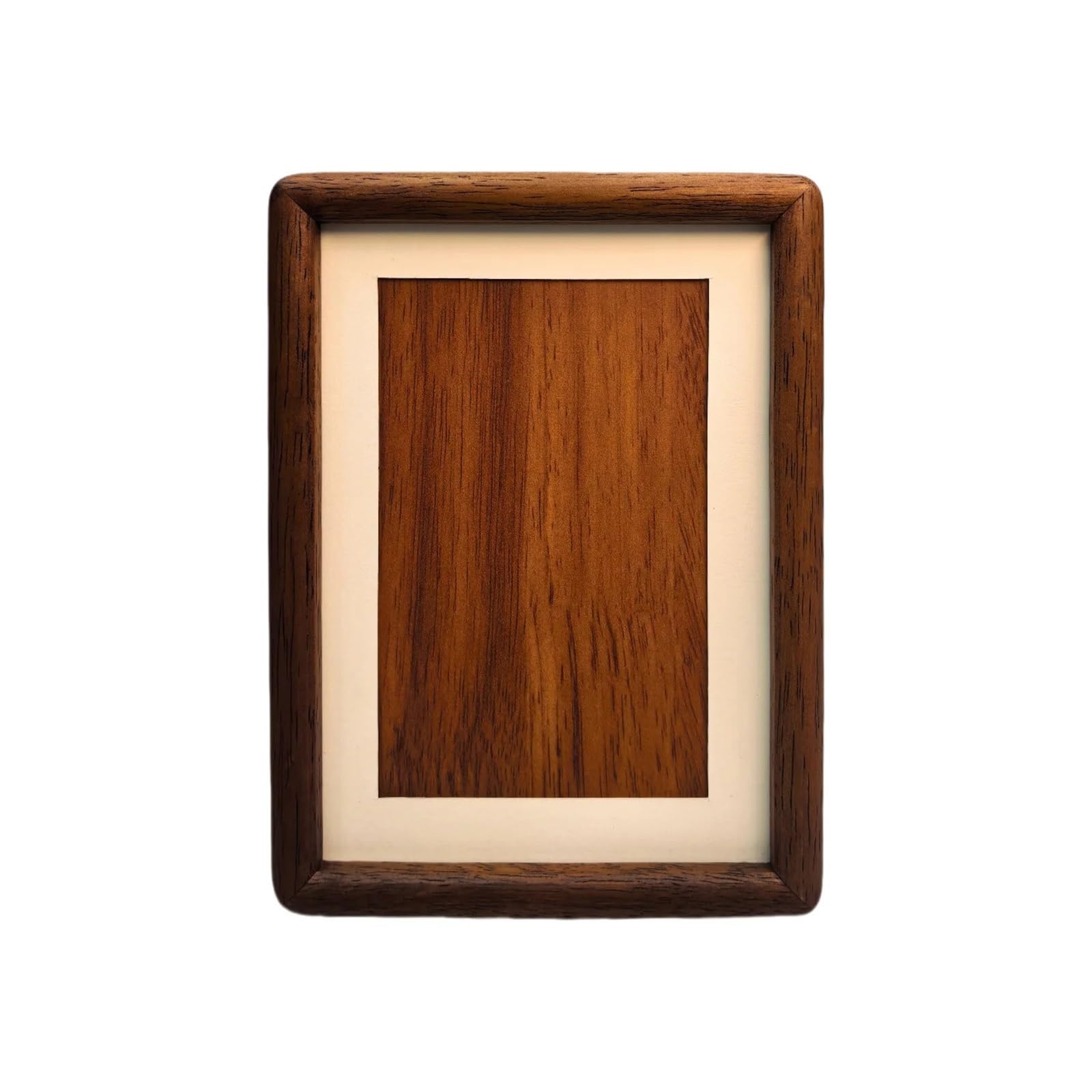 Minimalist Solid Wood Photo Frame, Walnut Picture With Mat, Tabletop & Wall Mounted Display For Photo And Picture(10 inch)