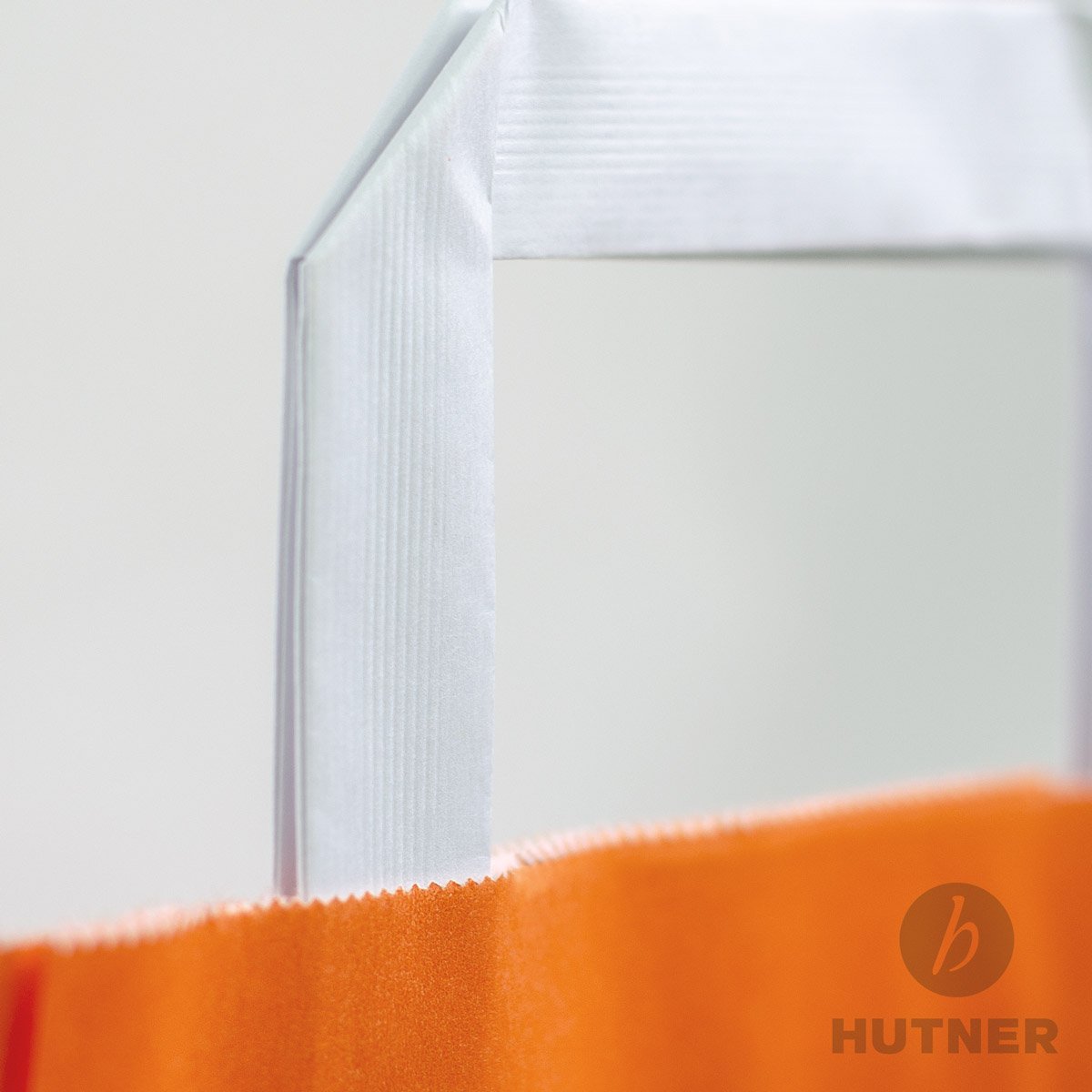 Papiertüten orange mit Flach-Henkel I 100 Stk. 18+08x22cm I Papiertragetasche für Einzelhandel, Weihnachten, Mitbringsel, TO-GO I Geschenktüten aus Kraftpapier I HUTNER