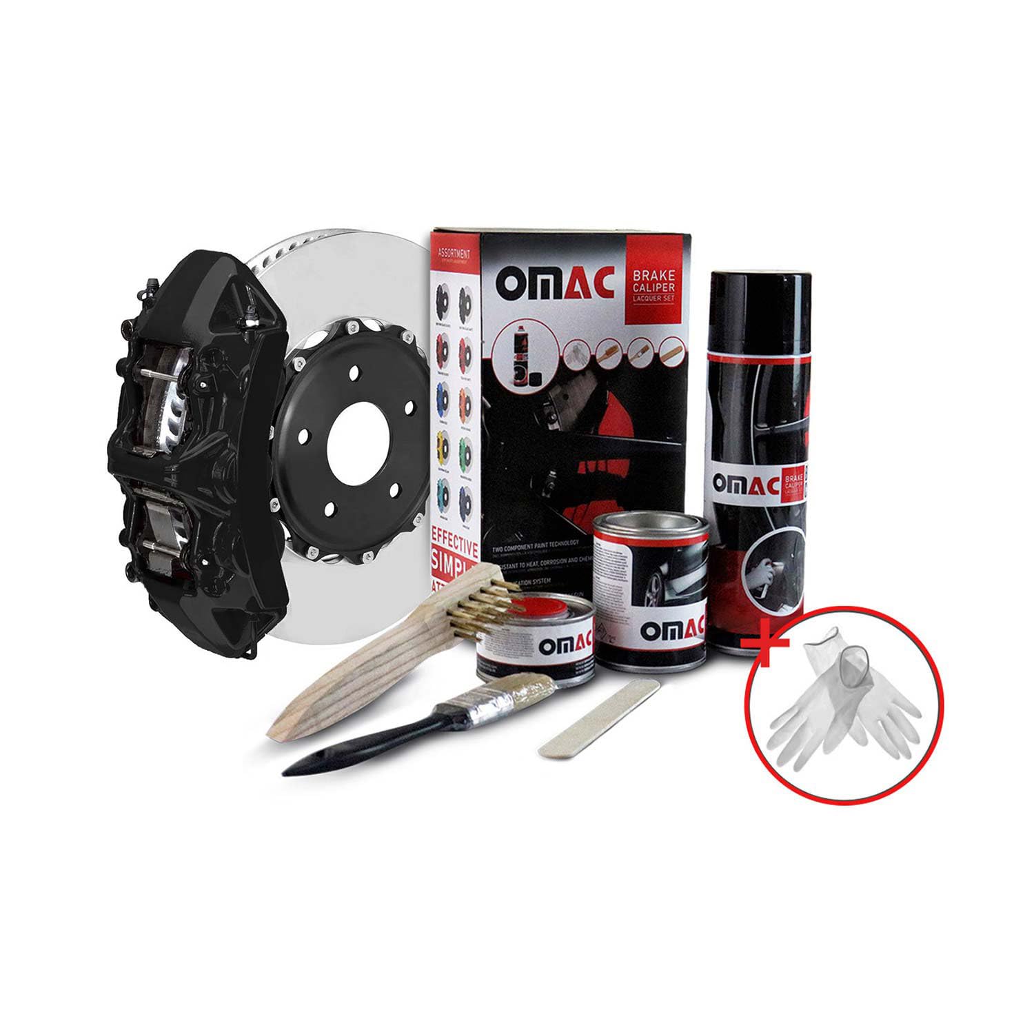 OMAC Brake Caliper Epoxy Based Car Paint Kit New York Black Matt High-Temp