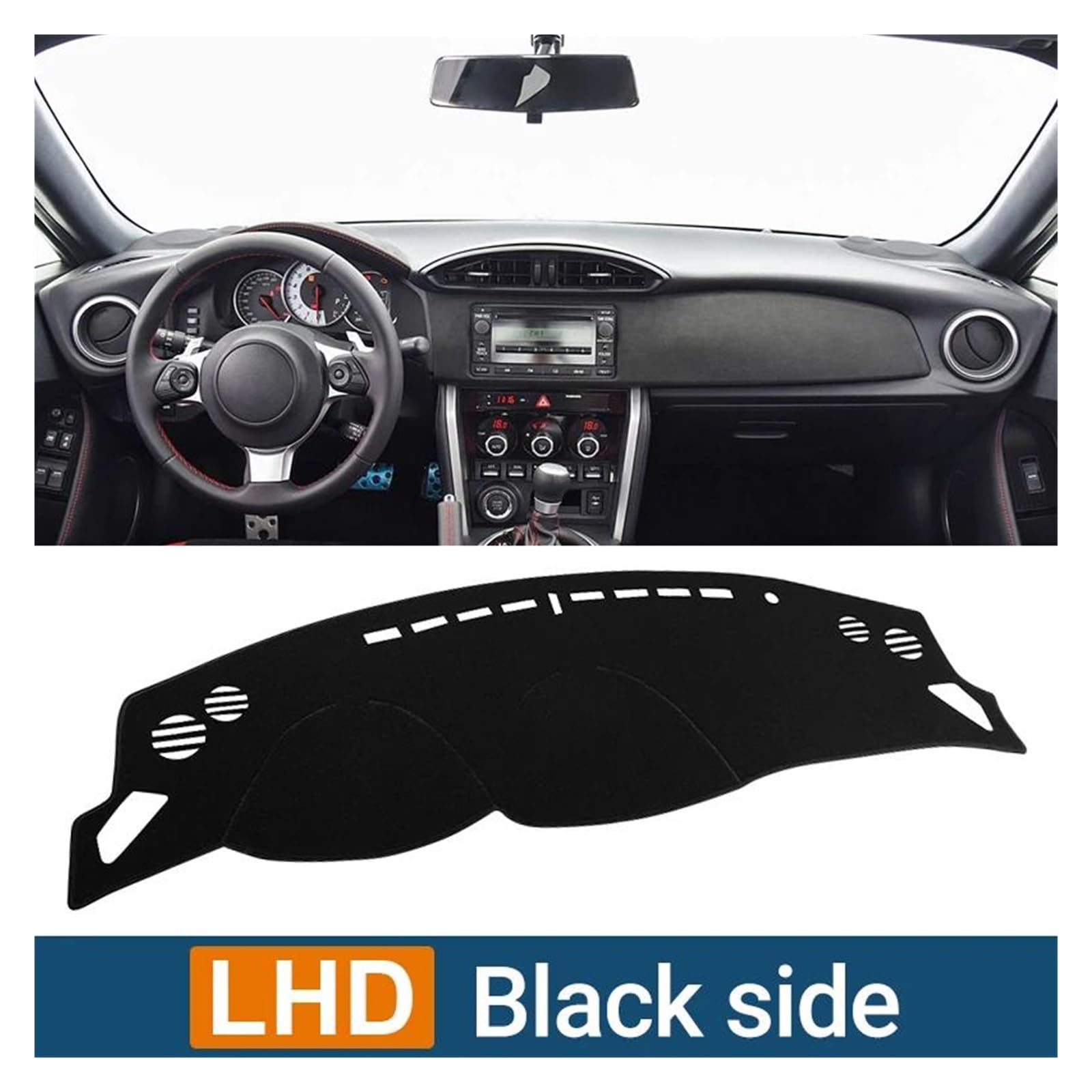 Copertura Parasole Dash Zerbino Per Toyota 86 2012 2013 2014 2015 2016 2017 2018 2019 2020 Copertura Cruscotto Auto Tappetino Parasole Accessori(A Black SideLHD)