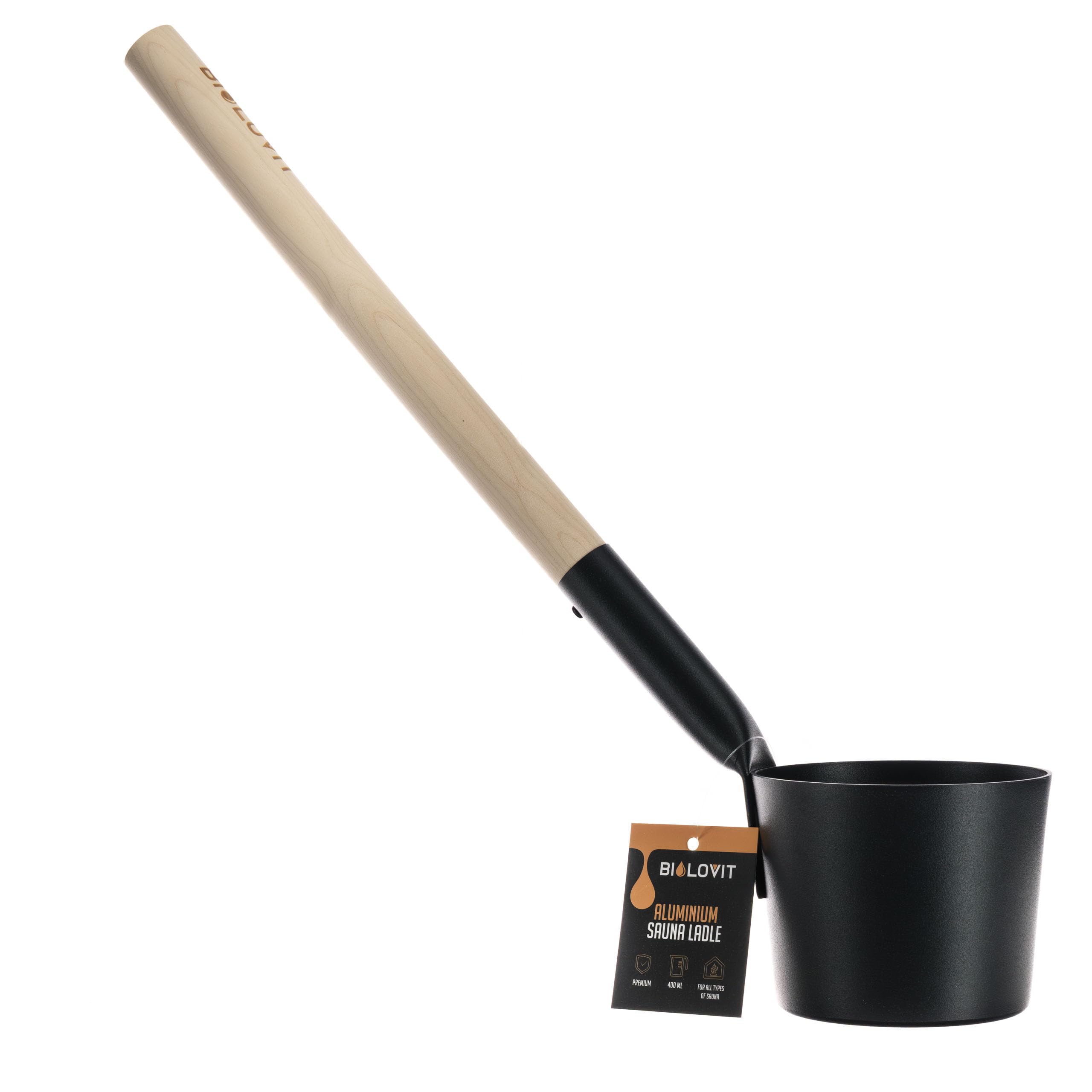 Louche de Sauna en Aluminium Noir – Cuillère de Sauna