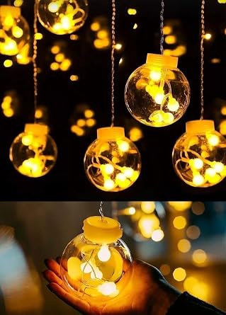 MR 3 Metre Top Perde Led Işık Gün Işığı 8 Fonksiyonlu Eklenebilir Küre Toplu Ampul Dekoratif Led Işık Yılbaşı Süsü [Enerji Sınıfı A]