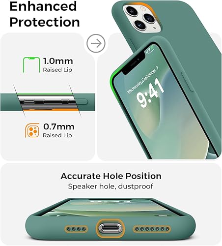 Miniatura 7 de AOTESIER Funda de silicona líquida para iPhone 11 Pro Max, ajuste delgado, protección de cuerpo completo, a prueba de golpes, compatible con iPhone