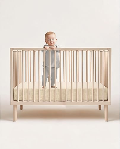 Miniatura 2 de lulumoon Sábanas de muselina para cuna de bebé, sábanas ajustables de algodón neutro para niños y niñas, paquete de 2