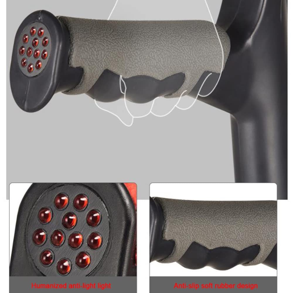 KADEUX Muleta De Antebrazo para Adultos, Muletas Ergonómicas para El Codo, Muletas De Aluminio, Ajustable En Altura, Muleta para Caminar Bastón Plegable Ayuda De Movilidad (Color : Silver)