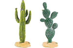 2Pcs Reptile Cactus Plants Terrarium Decoration Faux Reptile Terrarium Cactus Plant Landscape...