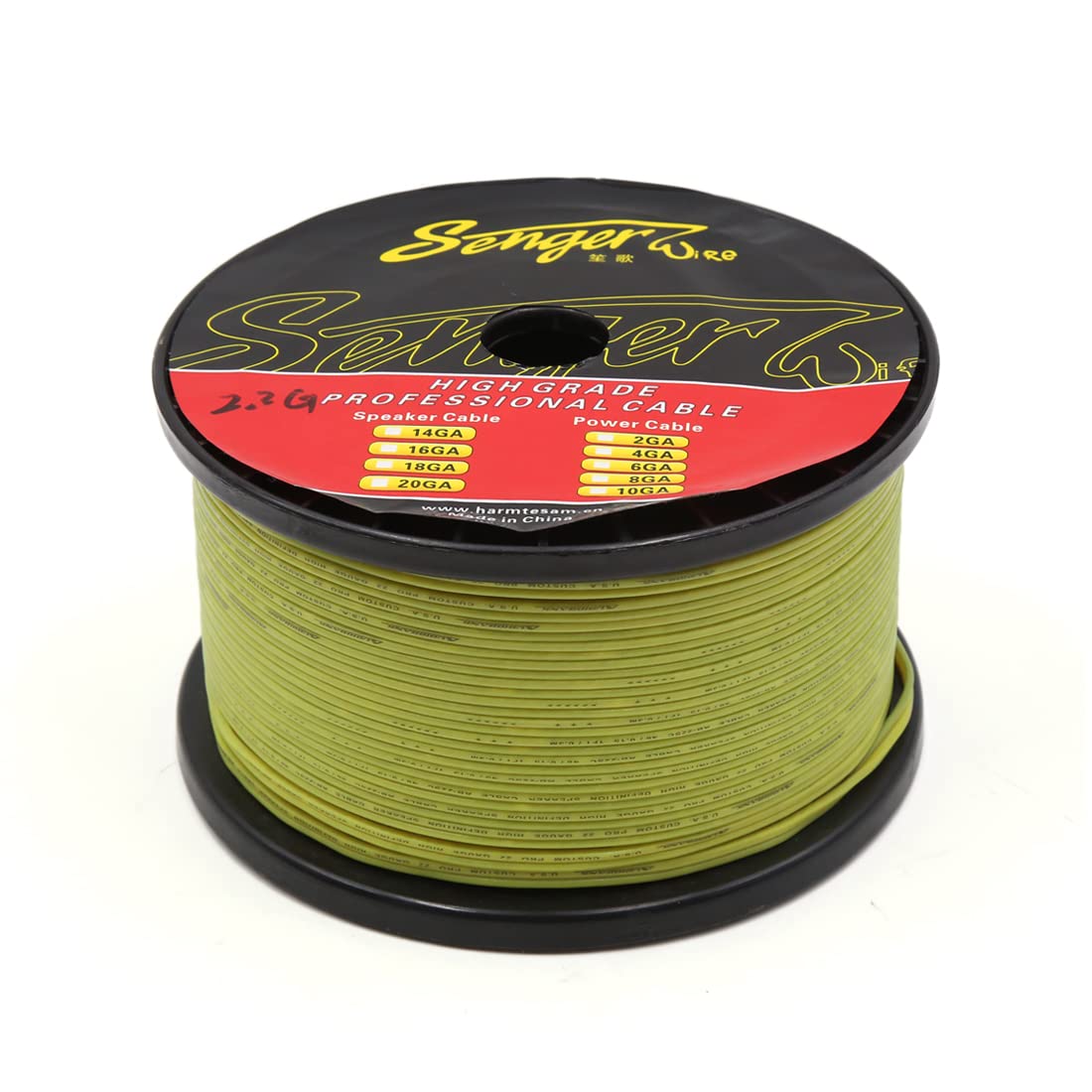 Ruilogod 100M 328ft long 22GA Corne jaune Haut-parleur Fil Cordon Câble pour Autoradio