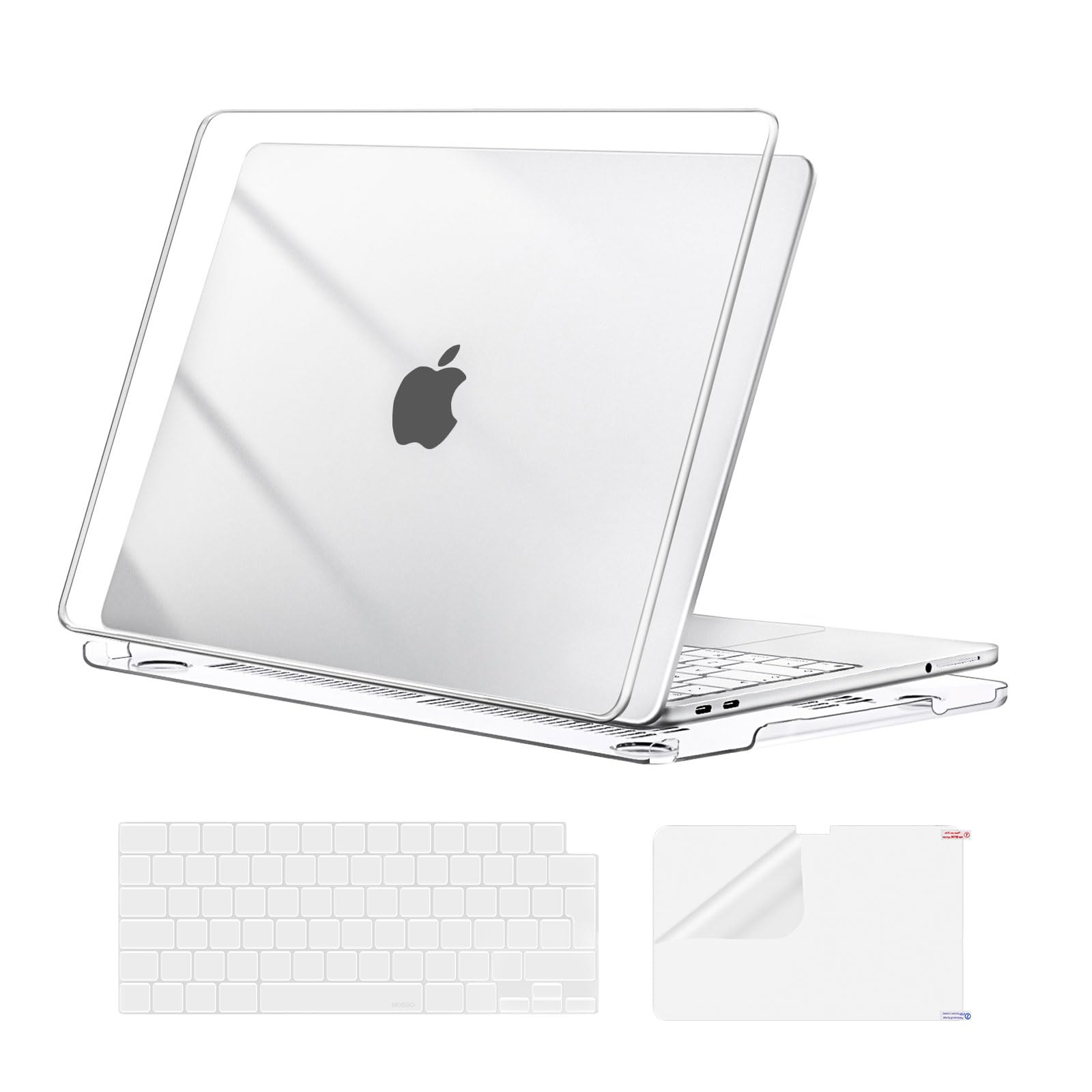MOSISO Coque Ultra-Mince 3-en-1 Compatible MacBook Neo 13 Pouces 2026 A3404 Puce A18 Pro Rigide Clavier Protecteur Écran Cristal Clair