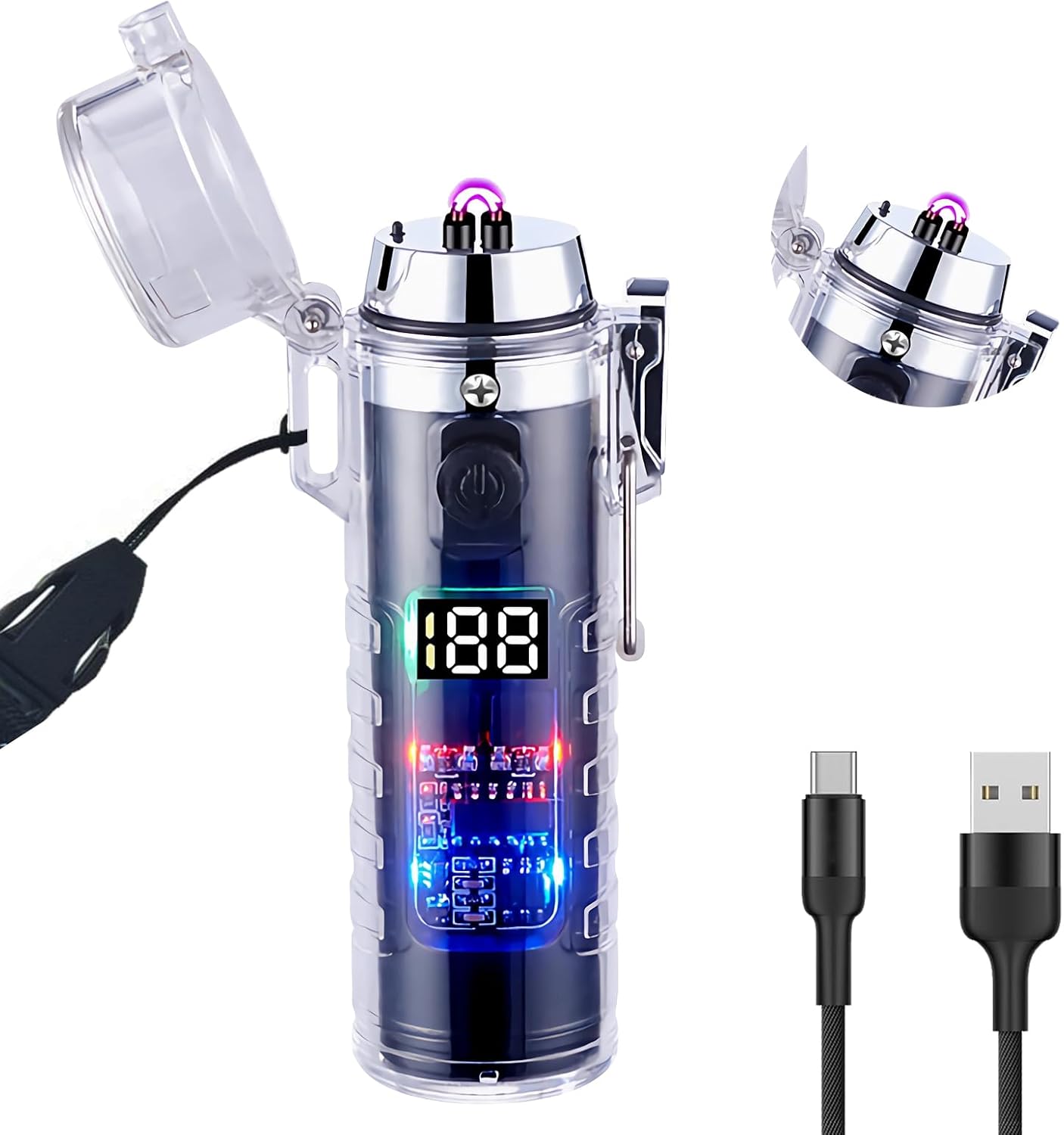 SKRFIRE Dual Arc Plasma Lighter USB Type C Rechargeable