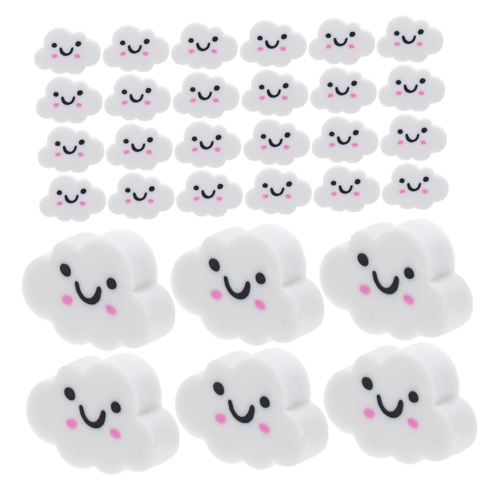 KICHOUSE 50Pcs Cute Cloud Shaped Mini Erasers Portable Sketching Erasers for Fun School Supplies Goodie Bag Fillers for Drawing and Writing Activities