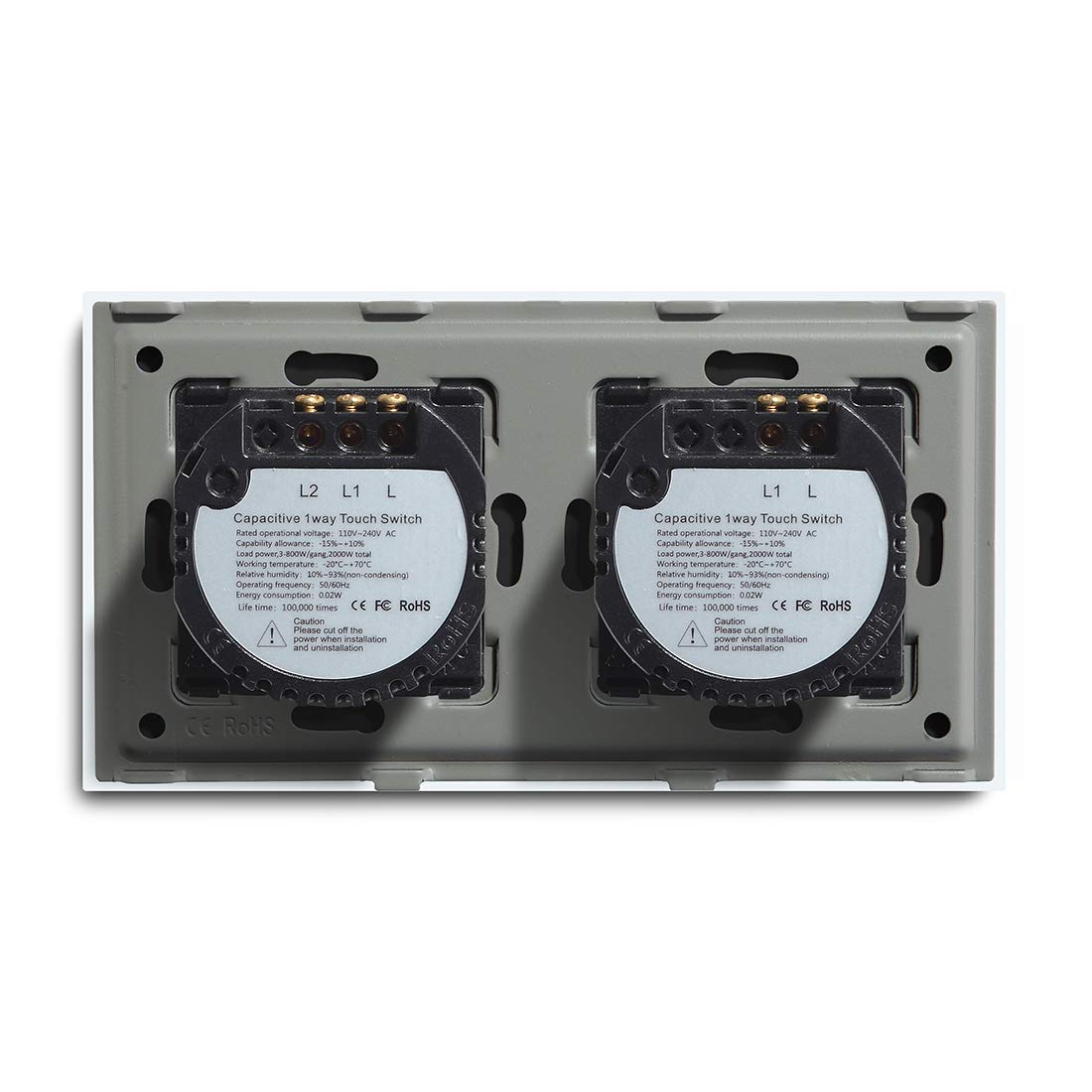 Touch Lichtschalter, Lichtschalter Touch 1 Gang 2 Gang Touch Sensor Switch 1 Way 2 Wege Lichtschalter weiß schwarz Golden Klassenfeld Schalter wasserdichte Schalter(Gold,2 Way_1)
