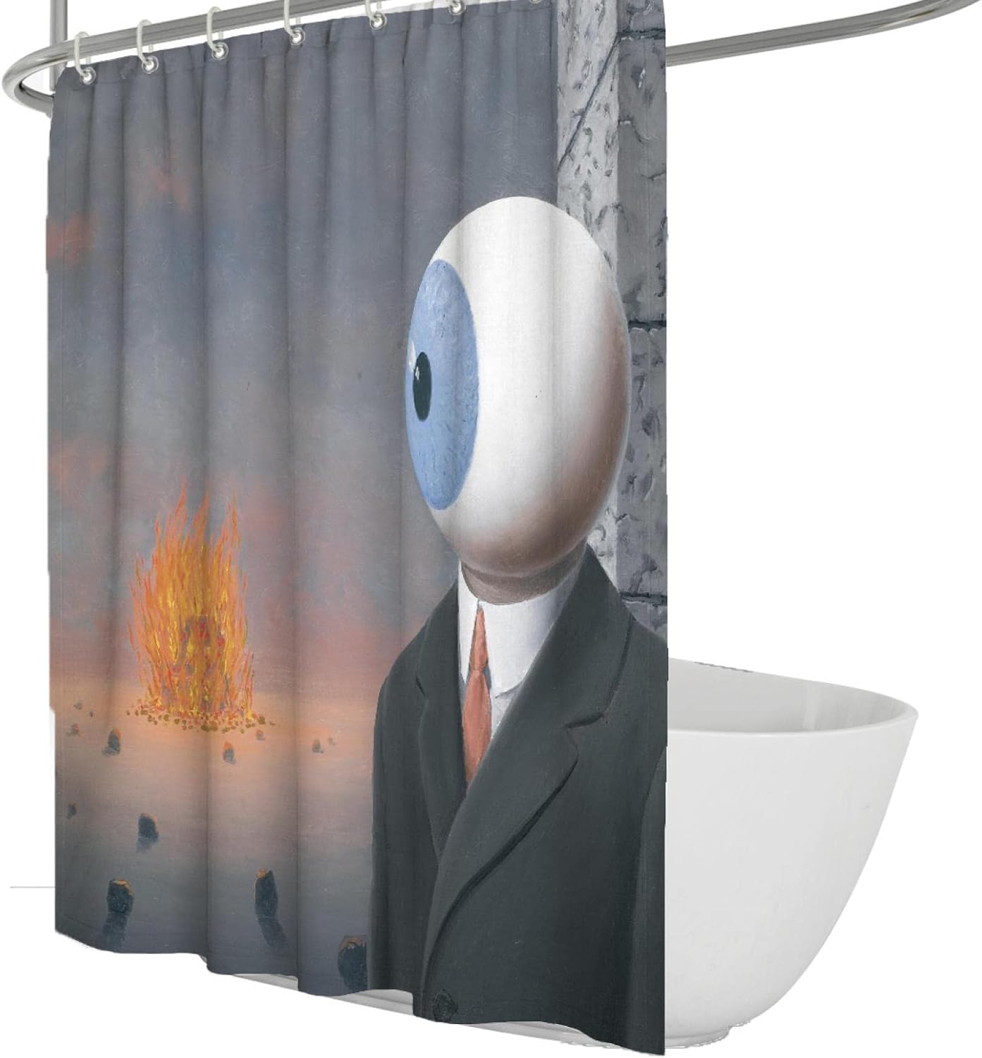 Margaret Surrealism Shower Curtain Liner Eyeball Pattern Shower Curtain Aesthetic Farmhouse Decor Soft Fabric Shower Curtain with Hooks W72 x L72(in)