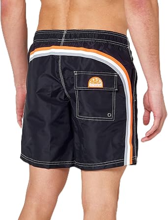 SUNDEK Mens Elastic Waist Boardshort, Swim Trunks 16 Length 7.5 Inseam