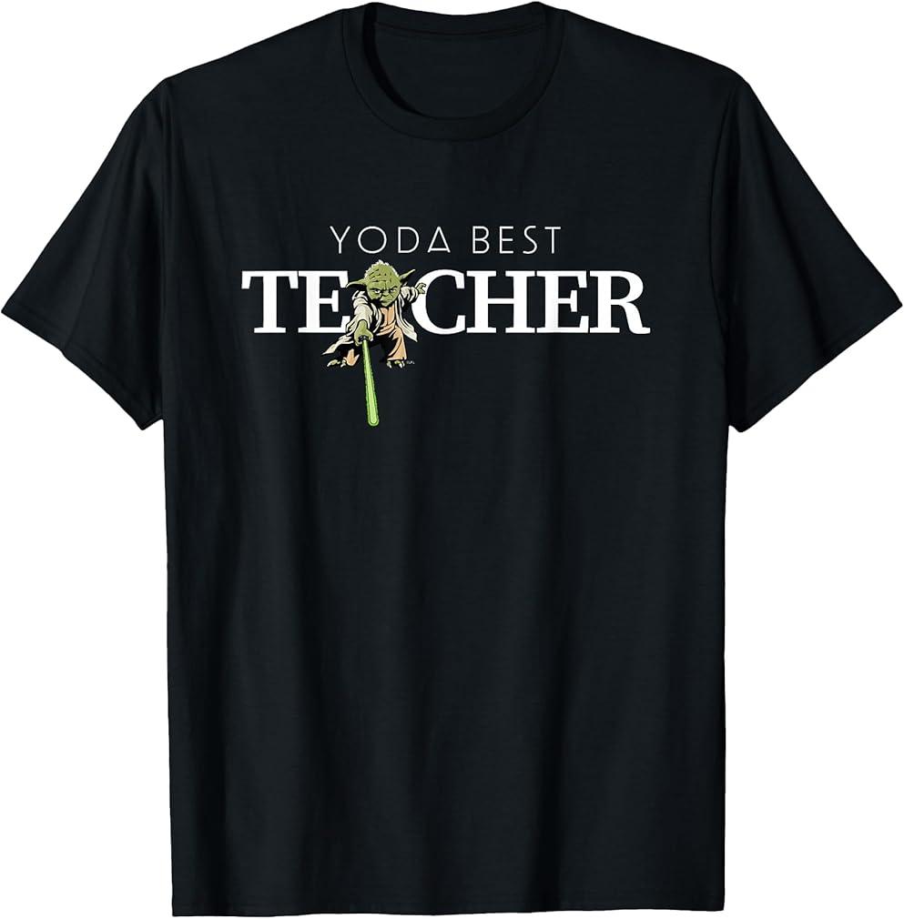Yoda Best Teacher Lightsaber Teacher’s Day Gift T-Shirt