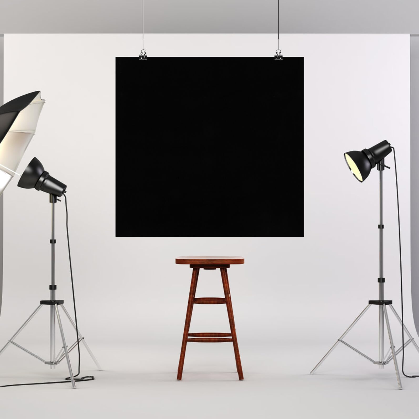 Lurrose Sfondo Fotografico Nero Velluto Nero 1,5x1,5 M Resistente All’usura Lavabile per Studio Fotografico e Riprese Video