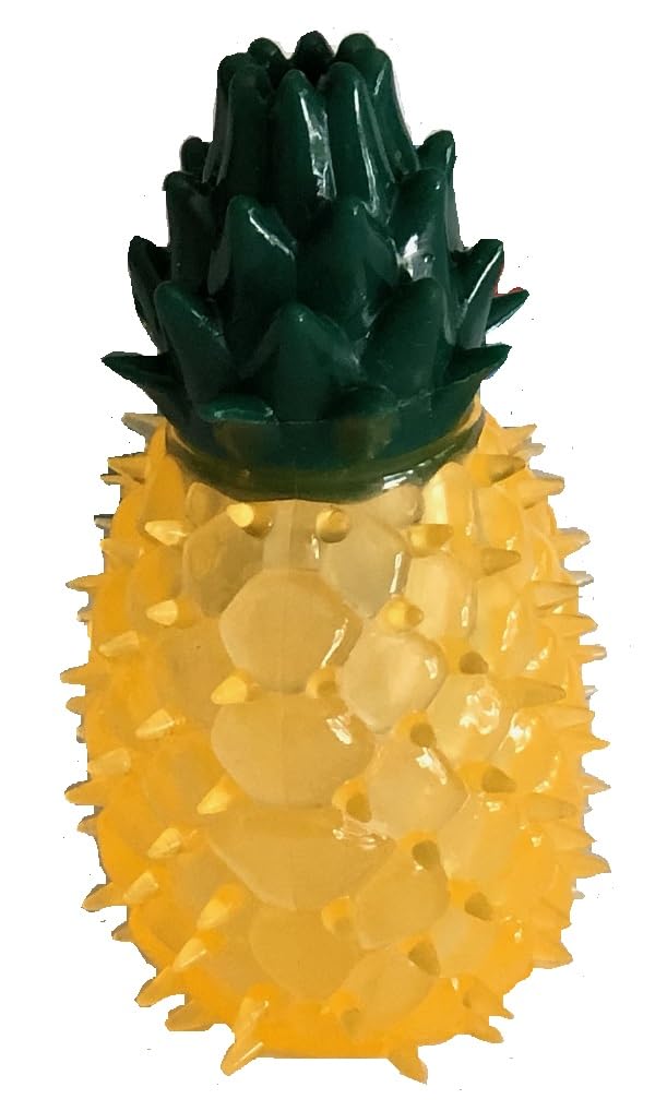 Vibrant Life Playful Buddy Dog Toy Pineapple Shape Squeaker Sound, Light Chewers, Small Dog Toy