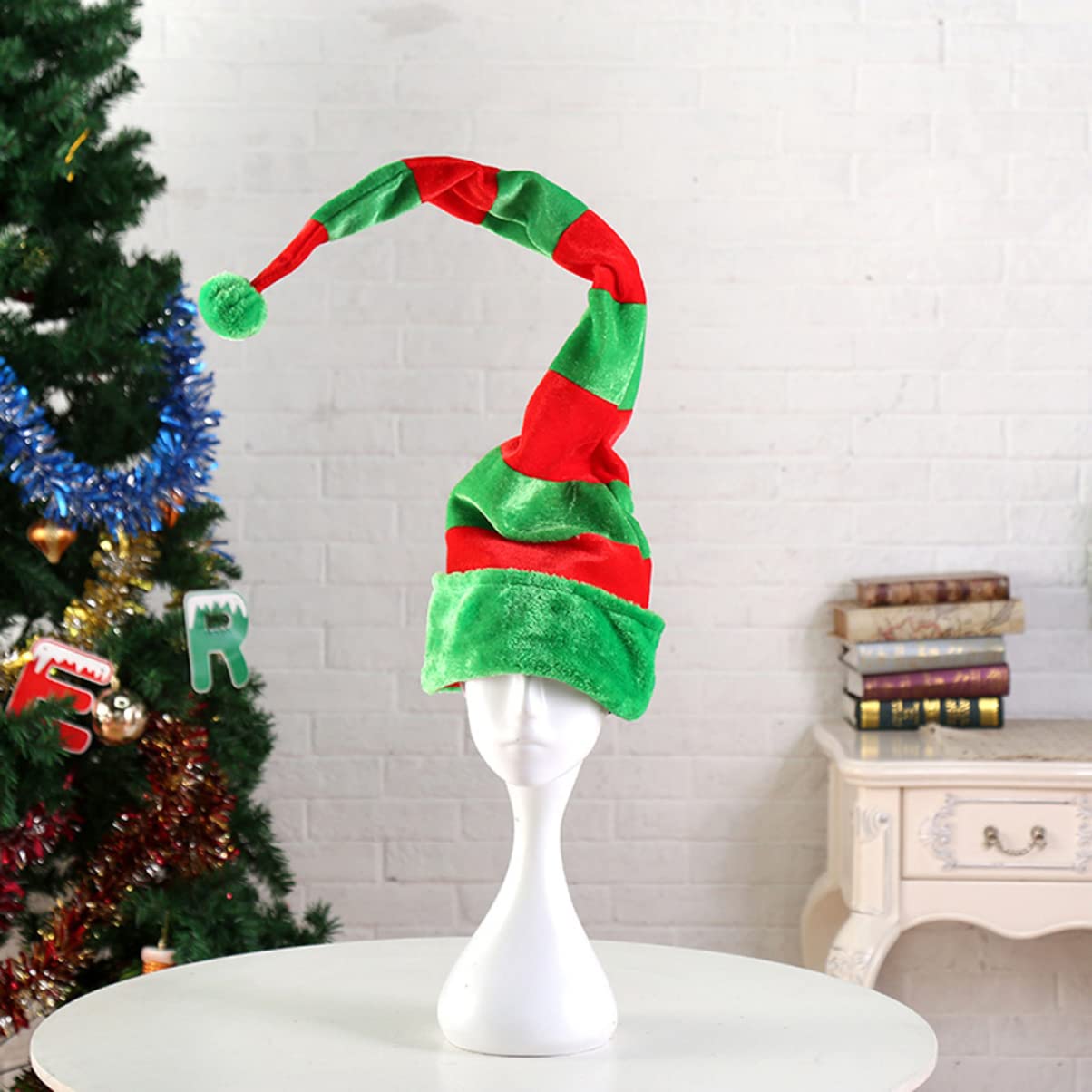 PRETYZOOM 4 Piezas sombrero largo de navidad gorra de elfos sombrero de elfo de fiesta felpa ropa infantil gorras para hombres novedad sombrero de navidad sombrero de fiesta de navidad