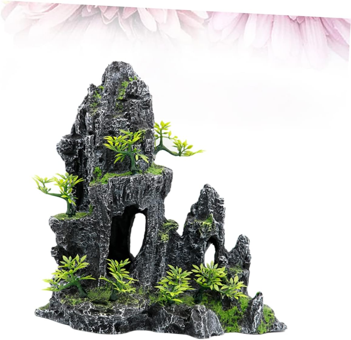 Mipcase Artificial Aquarium Peak Resin Fish Tank Ornament Durable Fish Decor Hideout Fresh/Salt Water