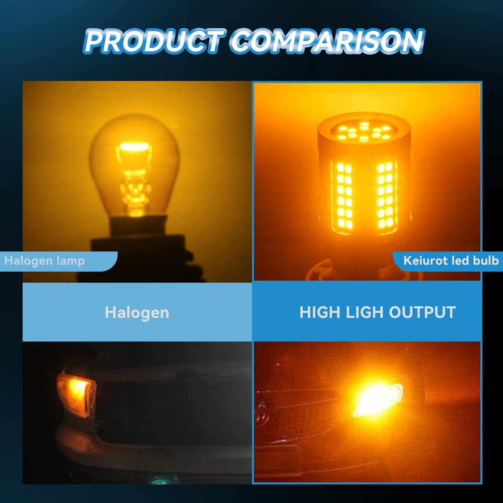 SEALIGHT 3157 LED Turn Signal Bulbs, 2700K Amber Yellow Bulb 2X