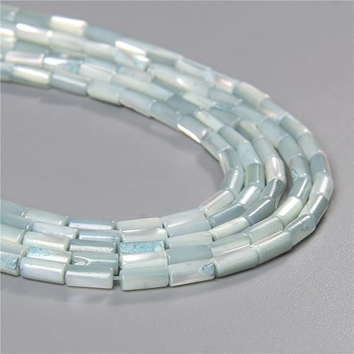 Miniatura 3 de Cuentas espaciadoras de tubo de cuentas de agua dulce naturales teñidas de madreperla sueltas para fabricación de joyas, 15.rondelle 0.118x0.197 in