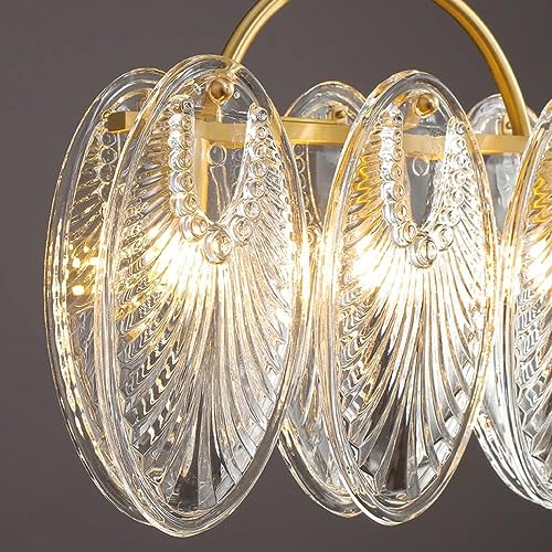 Chandelier en laiton suspendu et linéaire à diffusion douce en verre