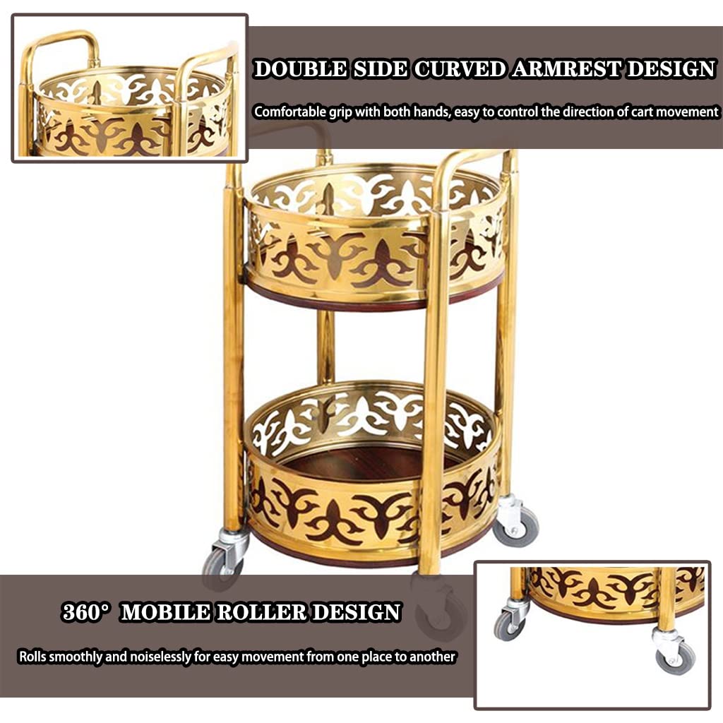 Carrito de bebidas – Estación de bebidas móvil de doble brazo para restaurantes, equipo portátil para banquetes, elegante solución para servir alimentos y bebidas, mesa de servicio de 80 x 40 cm