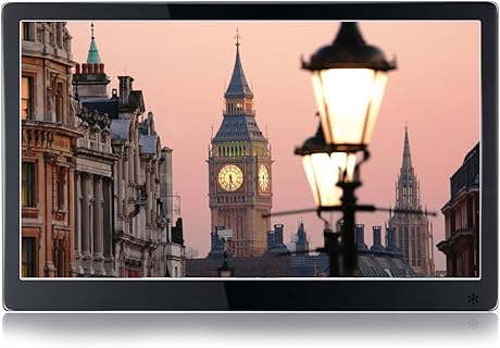 12 Digitaler Bilderrahmen IPS Display 19201080 HD-Video Wiedergabe Slim Elektronischer Bilderrahmen mit Fernbedienung Zufallswiedergabe MP3- und Video-Wiedergabe SchAnes Geschenk 12 Schwarz