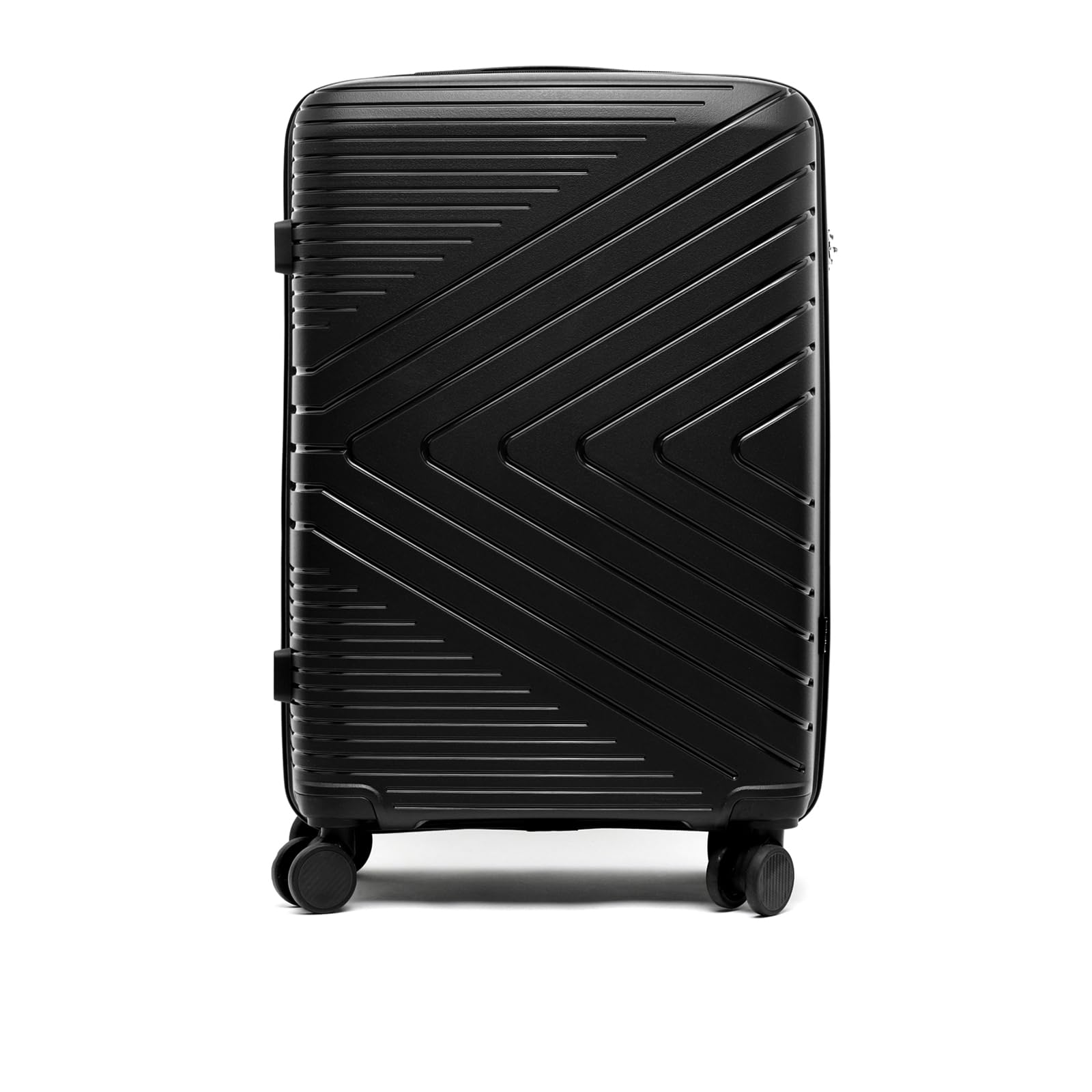 MISAKO Maleta Mediana de Viaje Milan Negro Unisex - Equipaje rígido de 65x23x42cm de 4 Ruedas