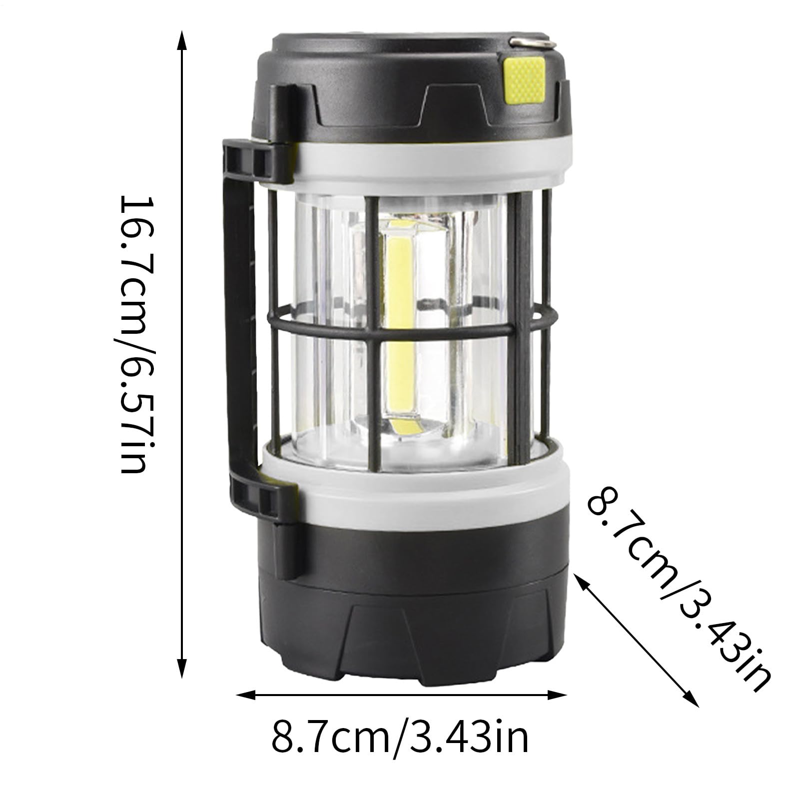Linterna De Camping Recargable, Linterna Solar LED, Luz Tienda Campaña De Alta Luminosidad, 5 Modos, Carga USB, Lámpara SOS, Compatible Con Carga Teléfono Móvil, Para Cortes Luz, 16,7x8,7x8,7cm