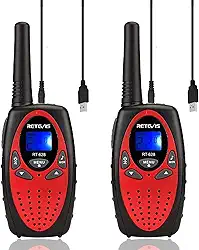 Retevis RT628 Walkie Talkies para crianças, recarregável, rádio bidirecional de longo alcance, tela LCD retroiluminada de 22 canais, VOX, brinquedos presentes para meninos de 6 a 12 anos, aventuras