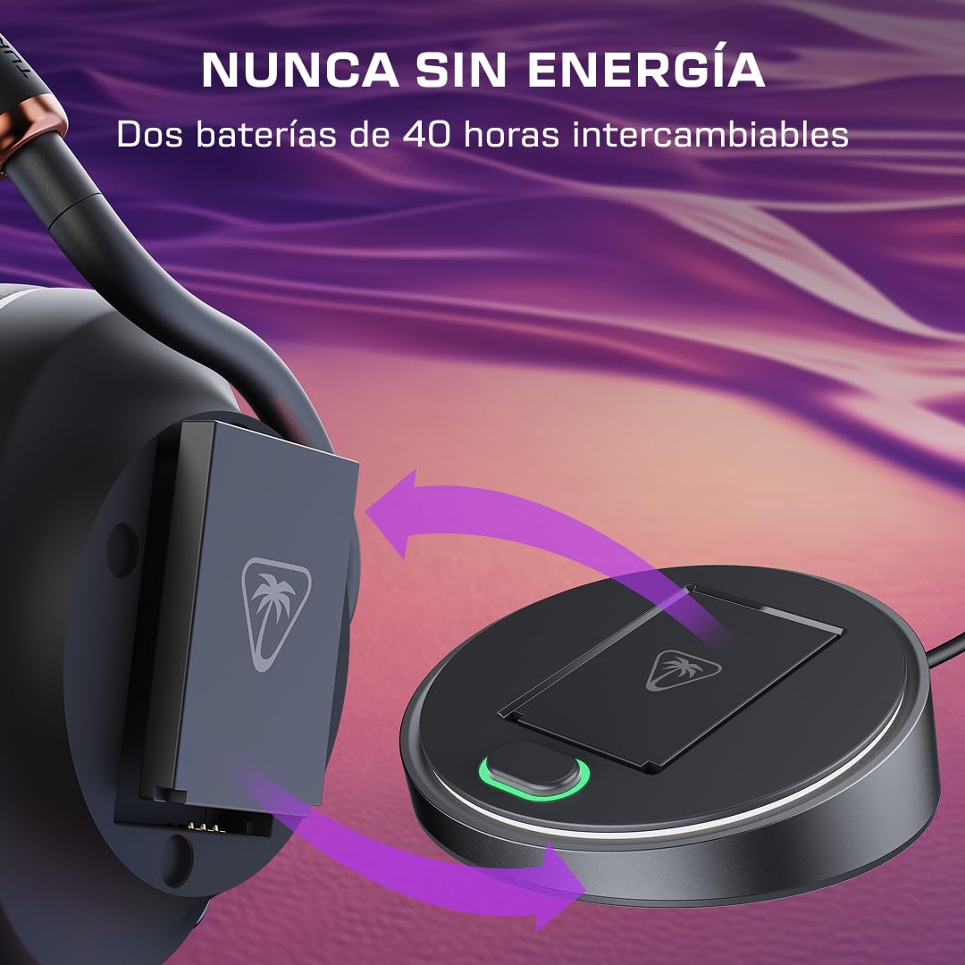 Turtle Beach Stealth Pro II Negro Auriculares de juego inalámbricos para Xbox Series PC, X|S, PS5, PS4 - Sonido Hi-Res inalámbrico certificado, sonido espacial Dolby Atmos, cancelación de ruido activa