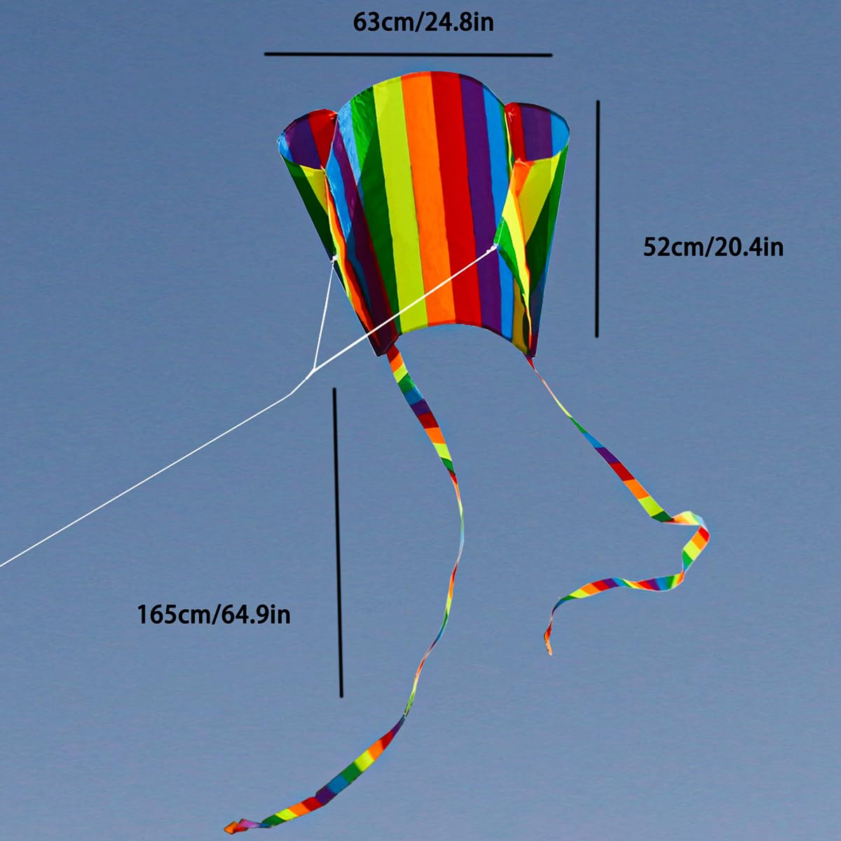Alnicov 2pcs Rainbow Kite Colorful Pocket Kite with Long Tail Outdoor Toys Beach Game Outdoor Activities for Beginner Adult Gift to Boys Girls - Image 3