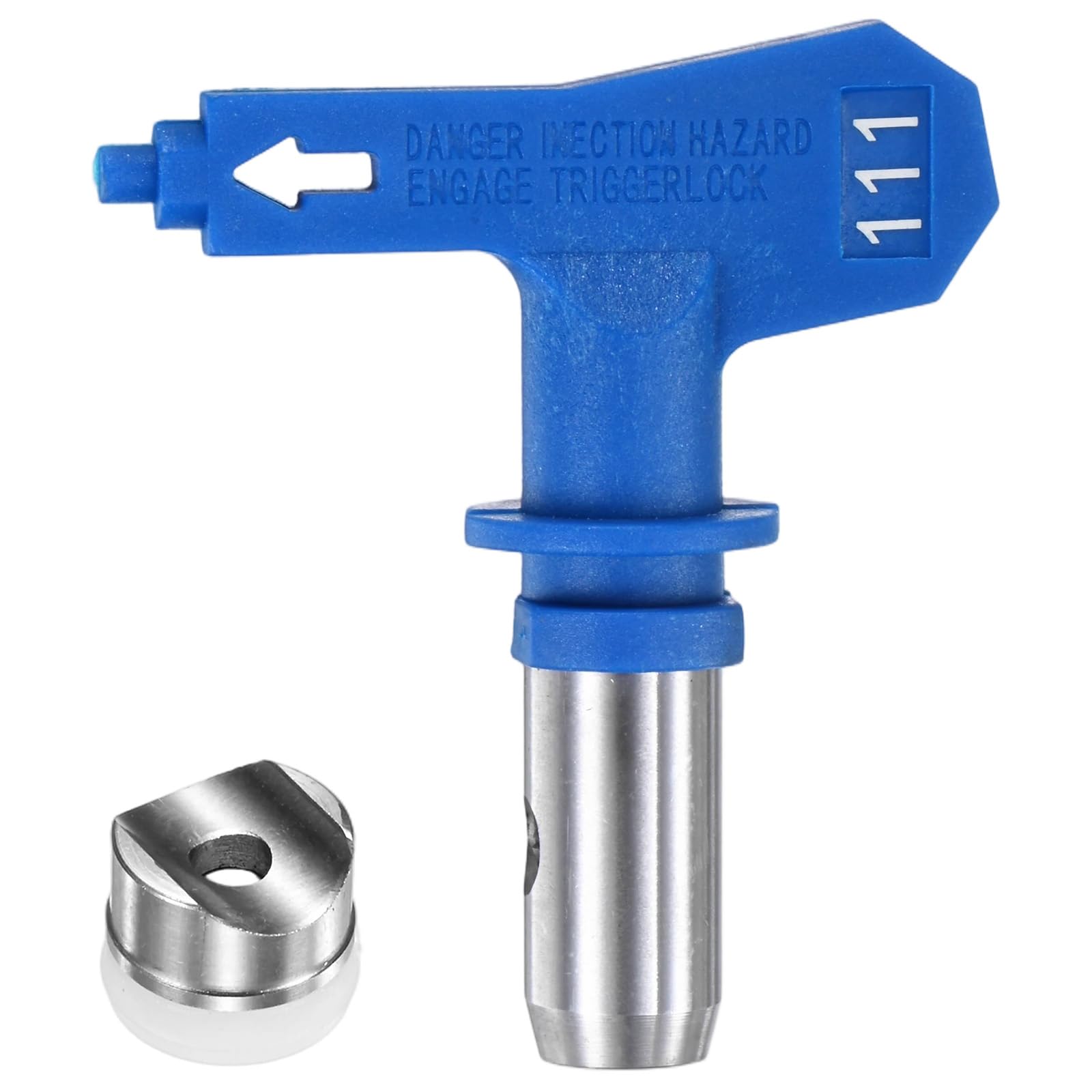 M METERXITY 1-Set Airless Paint Sprayer Tips, Tungsten Steel Reversible Spray Tips with 1 Pad for Homes/Buildings/Garden/Decks/Fences [Blue, 111]
