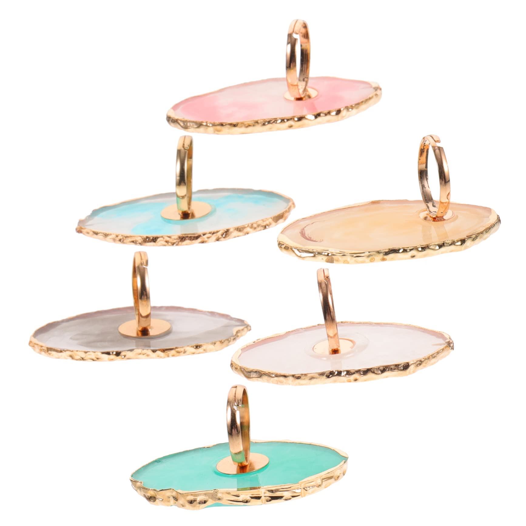 Angoily 18 Piezas Paleta de Anillos Paleta de Resina para uñas Accesorio de Herramienta de manicura Esmalte de uñas Paleta de Mezcla de Colores de Resina paletas de Resina para uñas Clavo
