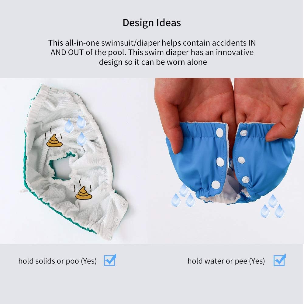 IIjnUhb Swim Diapers Baby Reusable 2 Pack,Washable Pants for 0-3 Years Boys Girls Swimming Lesson Shower Gifts - Image 4