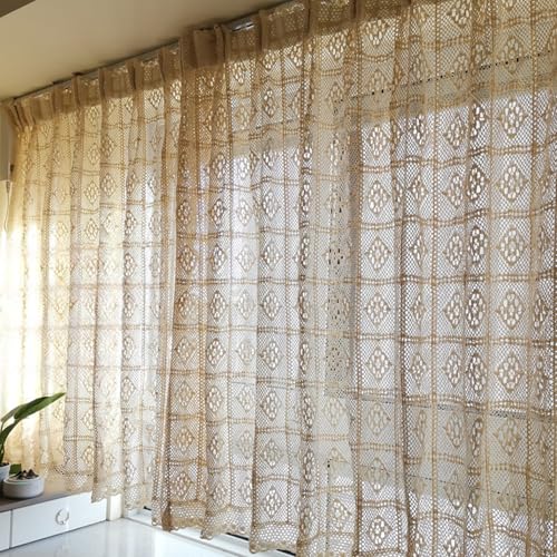 Cortinas de ganchillo en algodón elegante con encaje retro de tejer 6