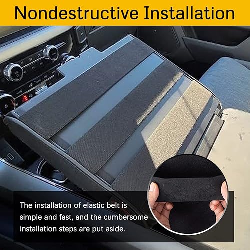 Miniatura 2 de A ABIGAIL Funda para reposabrazos de consola central compatible con Ford F150 2015-2020 de piel sintética para reposabrazos, tapa de consola